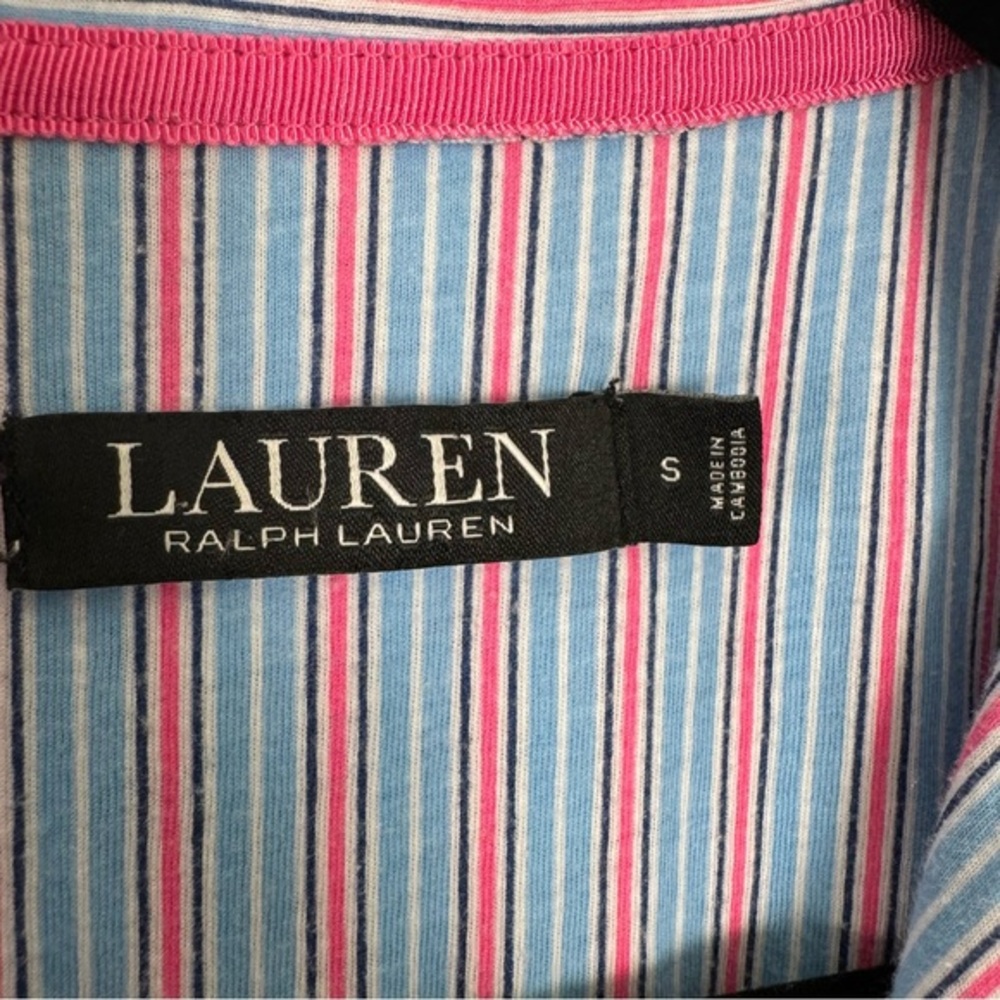 Lauren Ralph Lauren Women's Sleepwear Top, Button up, Blue,‎ Pink Size Small - Picture 5 of 9